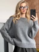 Вязаный свитер оверсайз джемпер теплый